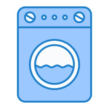 çamaşır makinesi simgesi. Web için temizleyici vektör simgelerinin özet çizimi