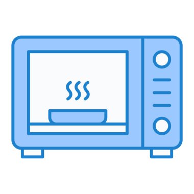 mikrodalga fırın ikonu vektörü. İnce çizgi işareti. izole edilmiş sınır sembolü çizimi