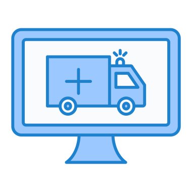 ambulans simgesi vektör illüstrasyonu