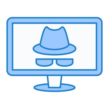 Güvenlik sistemi vektör illüstrasyon tasarımı ile bilgisayar monitörü