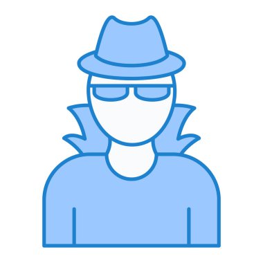 Şapka ikonlu adam. vektör illüstrasyonu