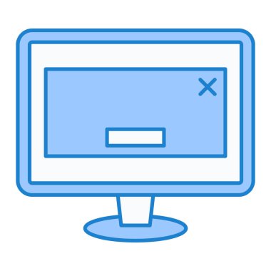Bilgisayar monitörü simgesi. vektör illüstrasyonu