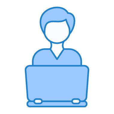 kişi avatar karakter vektör illüstrasyon tasarımı ile laptop