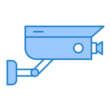 Kapalı devre kamera simgesi. Beyaz arkaplanda izole edilmiş web tasarımı için video izleme vektör sembolü ana hatları