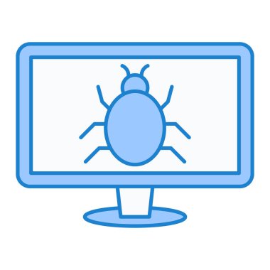 Virüs simgesi. Web için basit hata vektör simgeleri çizimi