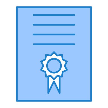 Sertifika. Web simgesi basit illüstrasyon