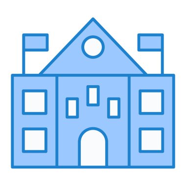 Bina. Web simgesi basit illüstrasyon