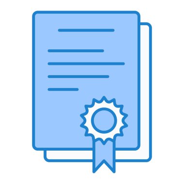 Sertifika. Web simgesi basit illüstrasyon