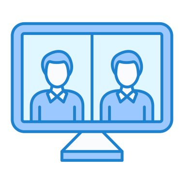 İş adamları ikon vektörü. İnce çizgi işareti. izole edilmiş sınır sembolü çizimi