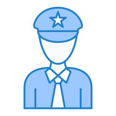 Beyaz arka planda izole edilmiş polis ikonu. ordu sembolü illüstrasyon