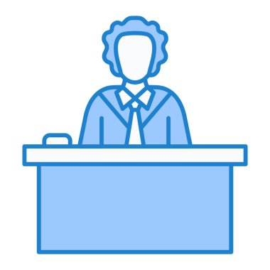 Konuşma tribünü simgesine sahip iş adamı