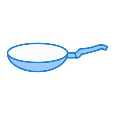 Mutfak aletleri ikonu. Web için kızartma tava vektör simgelerinin özeti