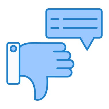 El aşağı başparmak simgesi, vektör illüstrasyonunu gösterir