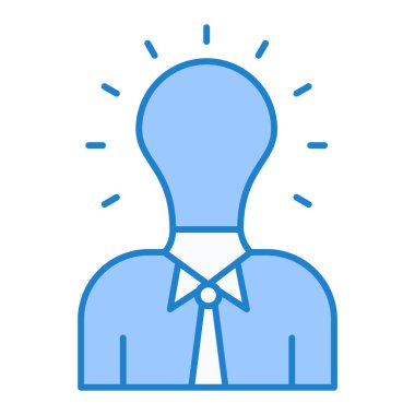 Mavi baş ikon vektör illüstrasyonuna sahip iş adamı