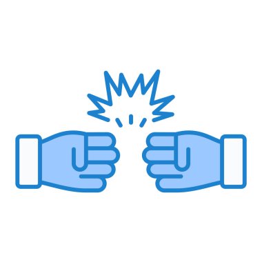 Yumruk vektör çizgisi renk simgesi