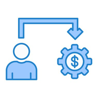 iş ve finans çizgisi simgesi, vektör illüstrasyonu