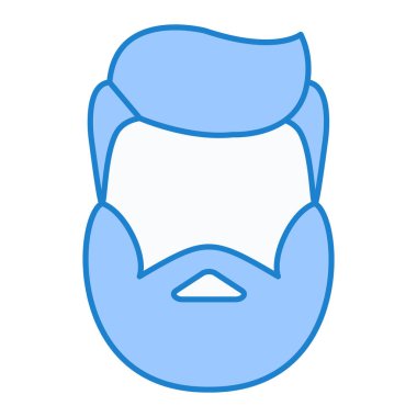 Sakal vektör illüstrasyonlu adam yüzü