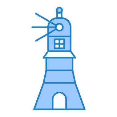 deniz feneri ikonu vektör illüstrasyonu