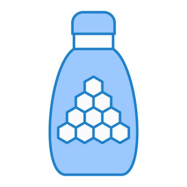 Bal şişesi ikonu. Web için bal peteği kavanozu vektör simgelerinin izometrik çizimi