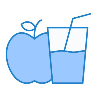 meyve suyu ve elma ikonu vektör illüstrasyon grafik tasarımı