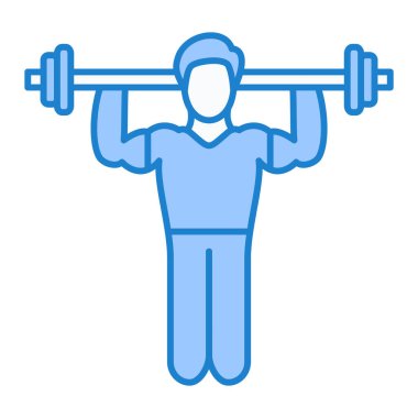 Fitness ve egzersiz vektör simgesi. fit ve sağlıklı yaşam tarzı konsepti. izole edilmiş sınır.