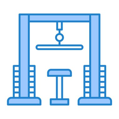 Spor salonu ikonu. Web için vektör simgelerinin özet çizimi