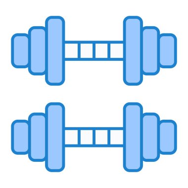 Fitness ekipmanı ikonu. Web için dambıl vektör simgelerinin özet çizimi