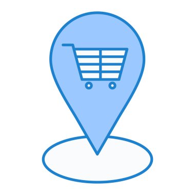 Alışveriş arabası ikon vektör illüstrasyonu