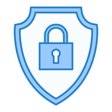 asma kilit ikon vektör illüstrasyon tasarımı ile kalkan