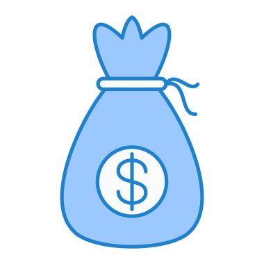 Dolar sembollü para çantası vektör çizimi tasarımı