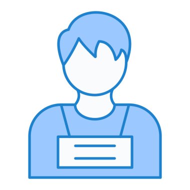 İşçi. Web simgesi basit illüstrasyon