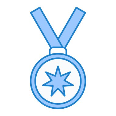 Kurdele ikonlu madalya. Web için kupa vektör simgelerinin özet çizimi