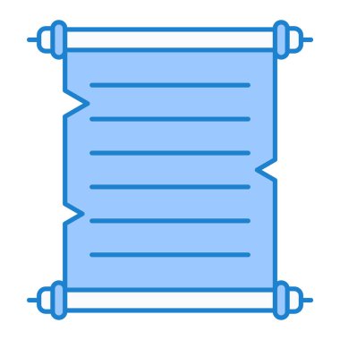 Beyaz arkaplanda izole edilmiş bir kağıt parşömeninin vektör çizimi