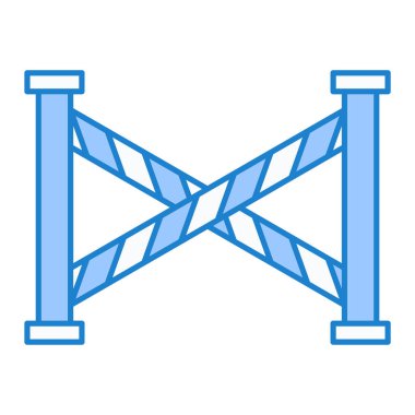 bariyer simgesi vektörü. İnce çizgi işareti. izole edilmiş sınır sembolü çizimi