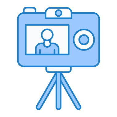 Kamera simgesi vektörü beyaz arkaplanda izole edildi, adam şeffaf işareti