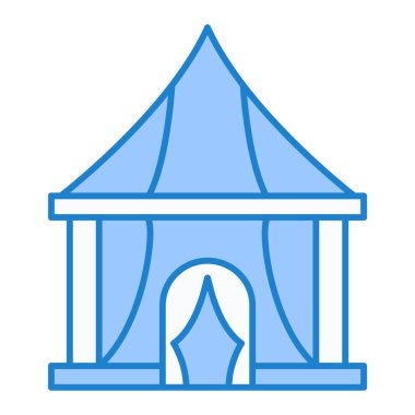 çadır simgesi vektör illüstrasyonu