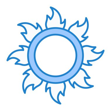 Güneş ikonu vektörü. İnce çizgi işareti. İzole edilmiş kontür sembolü gösterimi