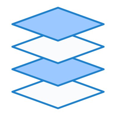 Mavi ve beyaz kare simgesinin vektör illüstrasyonu