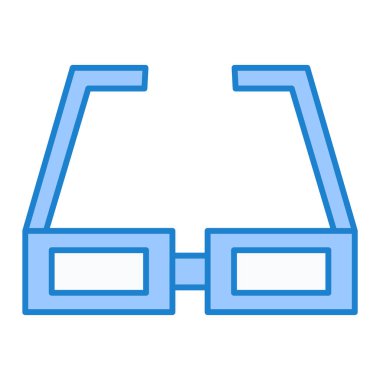 Gözlük ikonu vektörü. İnce çizgi işareti. izole edilmiş sınır sembolü çizimi