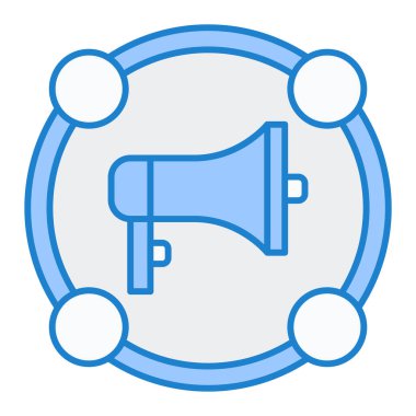 Megafon. Web simgesi basit illüstrasyon