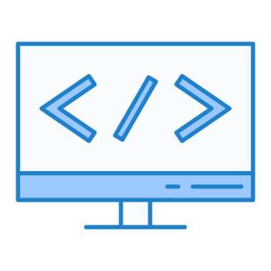 bilgisayar monitörü ikon vektör illüstrasyonu