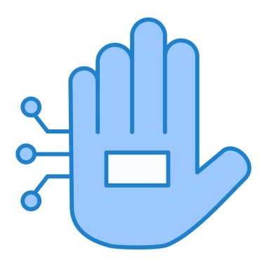 Koruyucu eldivenleri ve eldiven ikonu olan bir el. özet vektör illüstrasyonu