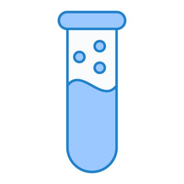 Test tüpü simgesi. Beyaz arkaplanda izole edilmiş web tasarımı için laboratuvar matara vektör simgelerinin basit çizimi