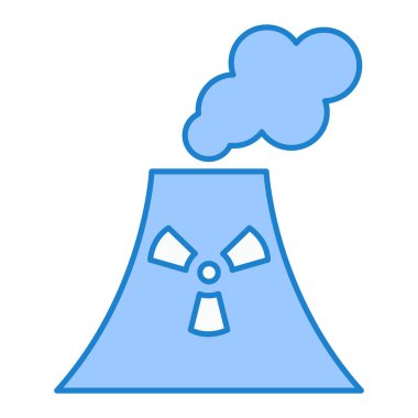 Nükleer enerji santrali ikon vektör çizimi tasarımı