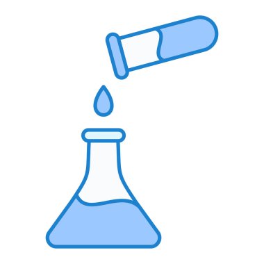 Mataranın ikon vektörü. Kimya deneyi işareti. izole edilmiş sınır sembolü çizimi