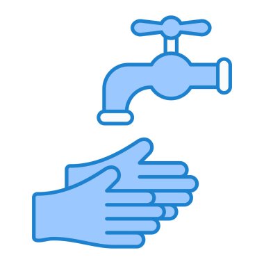 El yıkama suyu musluk ikonu vektör çizimi tasarımı