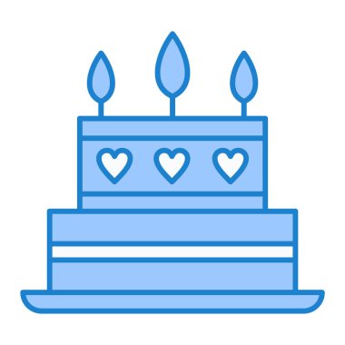 Mumlu pasta ve mum vektör çizim tasarımı