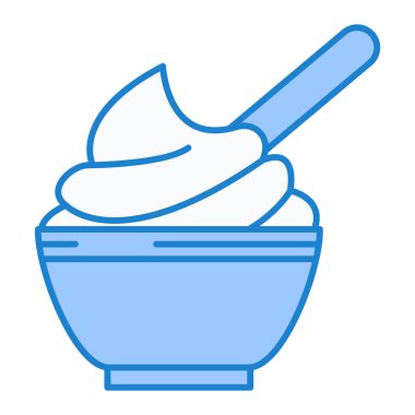 Bir kase çorba ikonu vektör illüstrasyonu