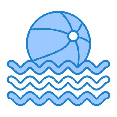 Plaj topu ikonu vektörü. Yüzme havuzu işareti. izole edilmiş sınır sembolü çizimi