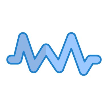 Mavi ve beyaz çizgi simgesinin vektör çizimi